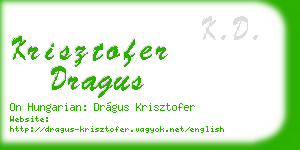 krisztofer dragus business card